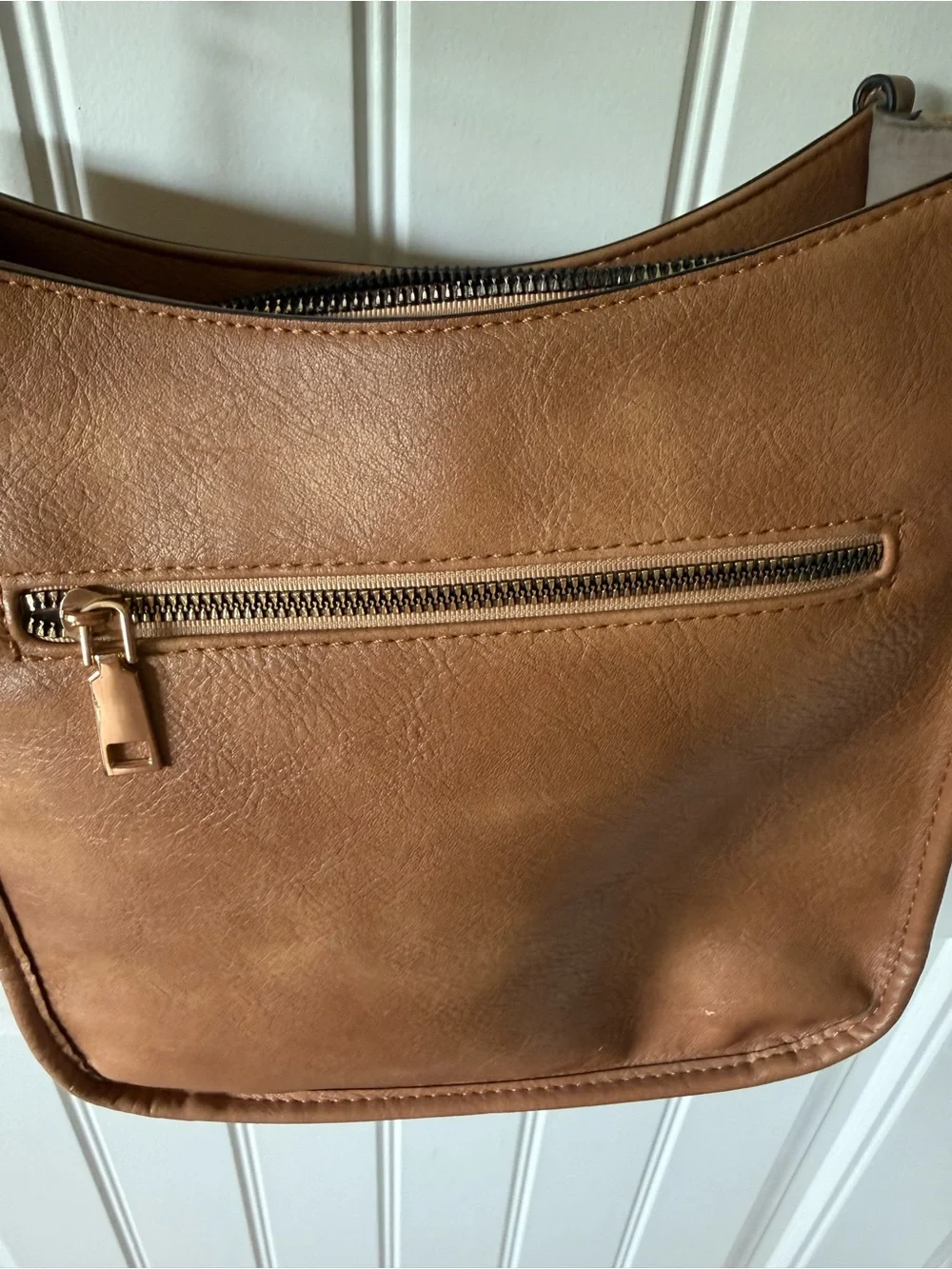 Telena brand Tan/Brown Leather Crossbody Bag